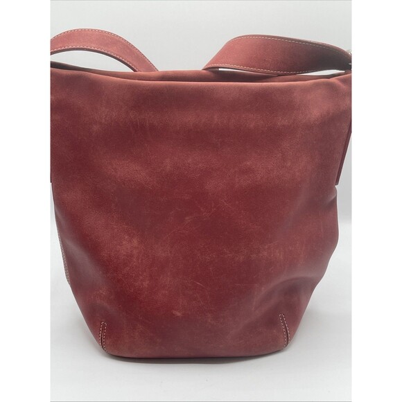 Coach Vintage Y2K Red Leather Duffle Sac Bucket Shoulder Bag [9186]